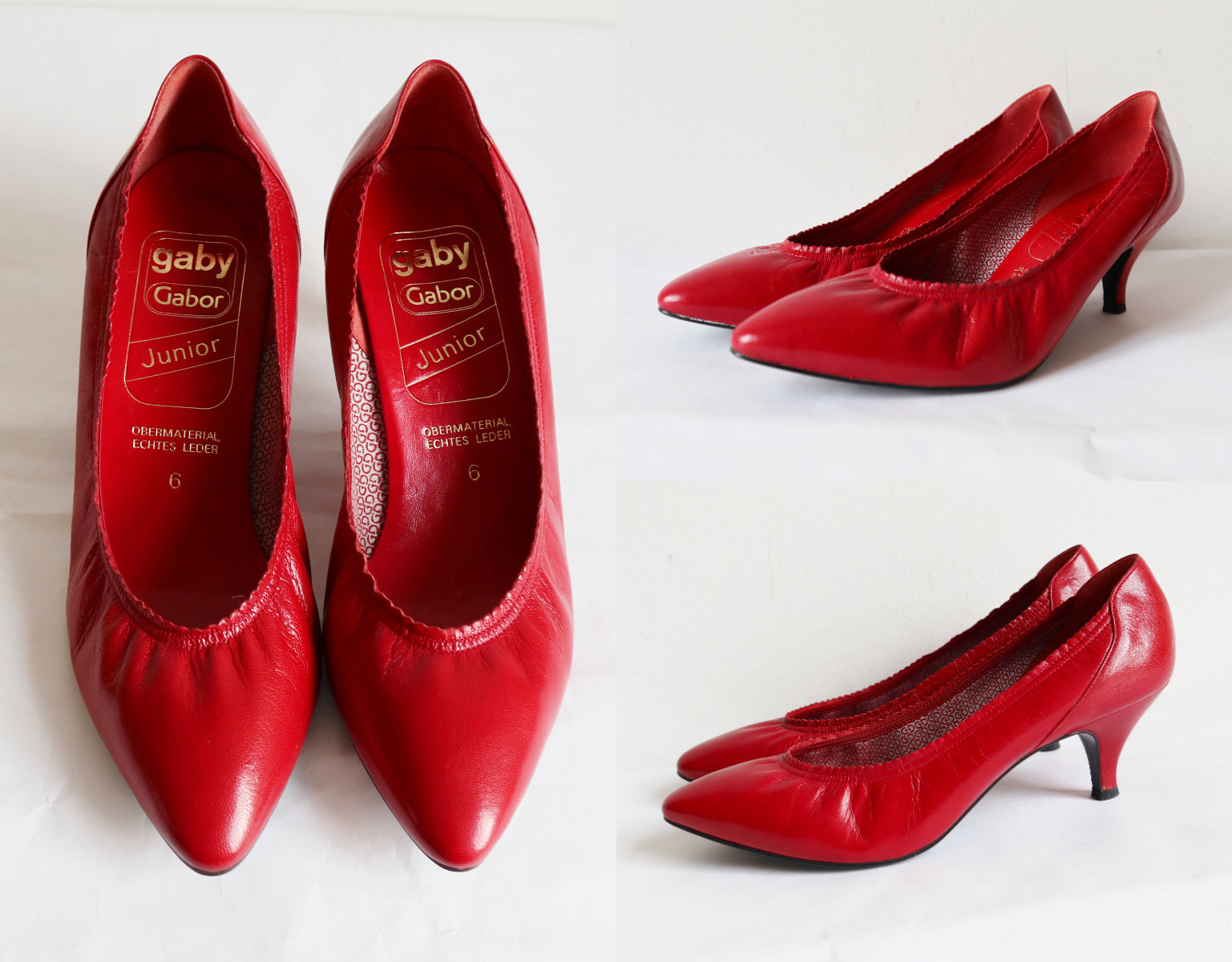 Tag det op Kilde tynd Beautiful Red 80s Leather Pumps // Gabor // Gaby Junior // | Etsy