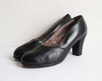 Chaussures en cuir noires années 40 cool // Oscario // Taille 39,5