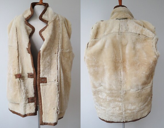 Brown 70s 80s Mens Leather/Sheepskin Vintage Jack… - image 8