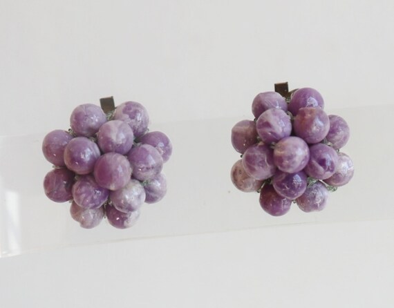 Purple 60s Vintage Ear Clips