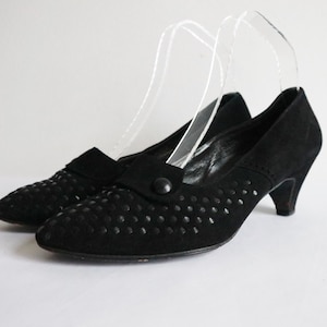 50s Black Suede/Leather Shoes // Hertz Midi // Size 37,5