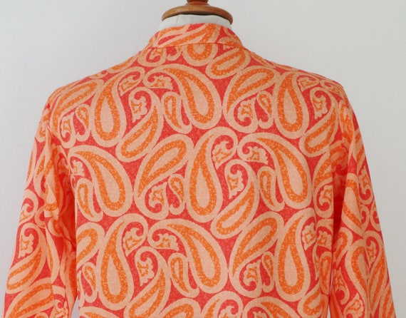 Coral Colored  70s Vintage Top With Orange/Salmon… - image 8