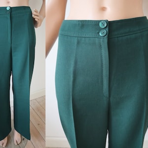 Cool Green 70s Highwaisted Vtg. Flare Pants // Size M/L