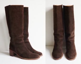 Brown Vtg. Suede Leather Boots // Donkers // Size 36