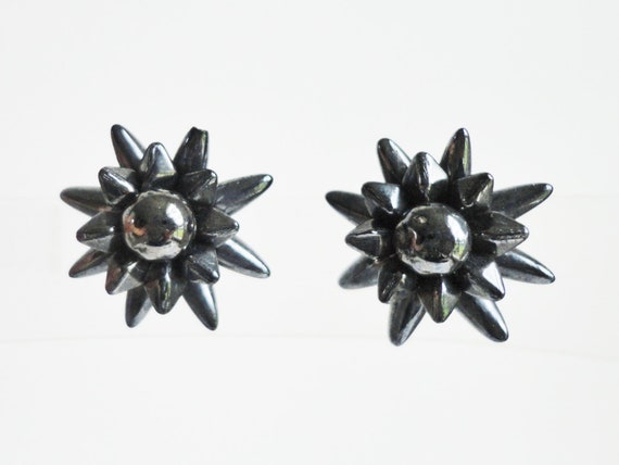 50s 60s Vintage Ear Clips // Blue // Sputnik - image 5