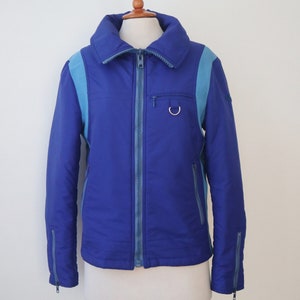 Blue 70s Fitted Vintage Ski Jacket With Light Blue Insert & Hood // Elho