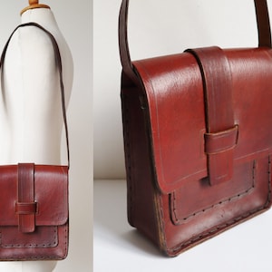 70s Brown Vtg. Leather Bag // Shoulder Bag