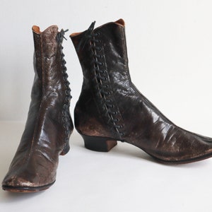 Brown Victorian Vtg. Lace Up Leather Boots // Jordan Marsh & Co. Boston // Steampunk // Size US 6 B - EU 36 // Made In U.S.A.