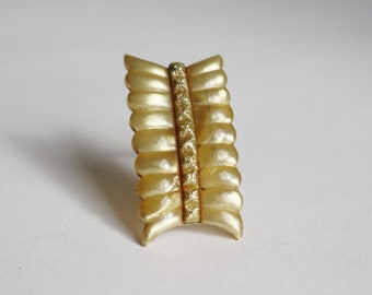 Pinza para vestido vintage de los años 20 // Pinza para vestido Art Déco dorada