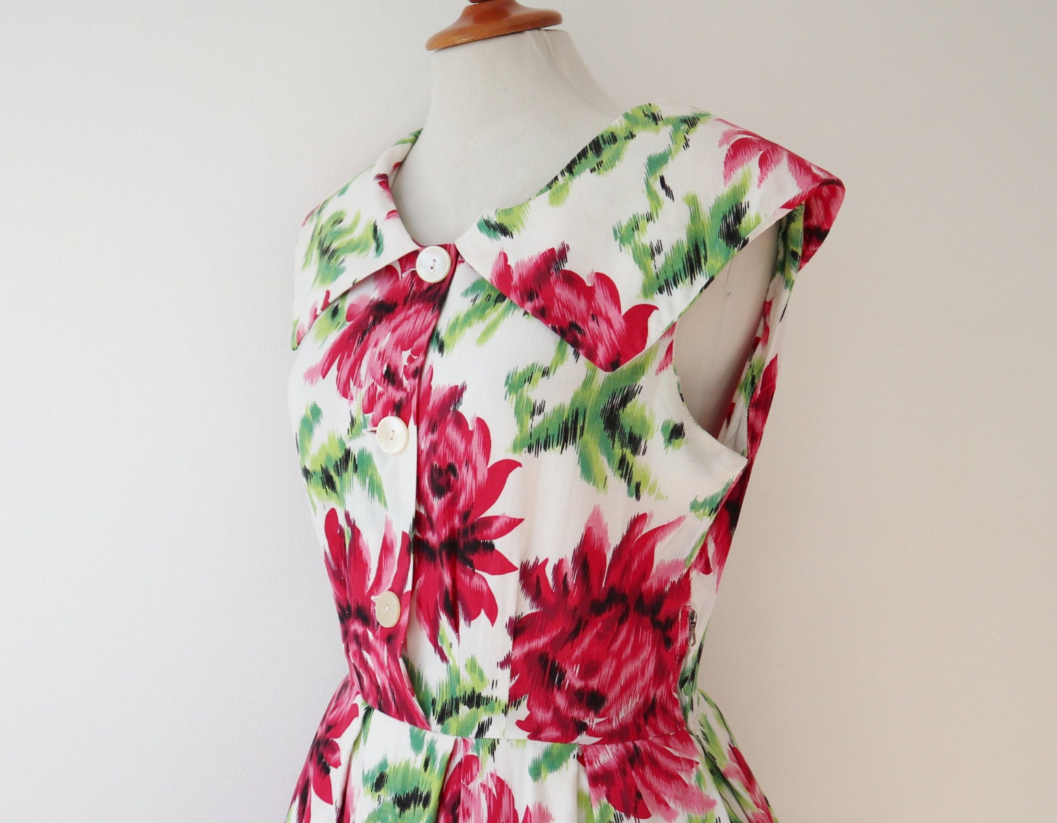 red and green floral dress Baltic Born Womens Cressida Tulle Maxi Dress | Dark Green + Red Floral