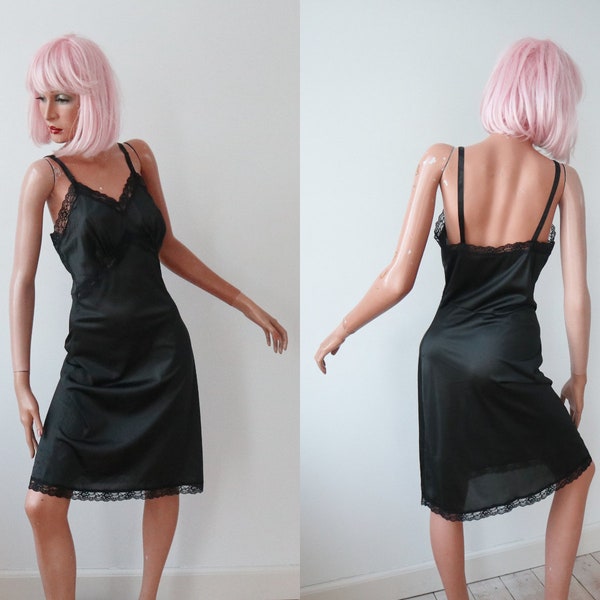 Lace Patchwork Solid Color Slip Dress