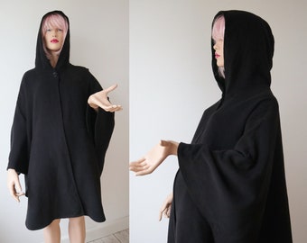 Black Hooded Cape // Bexleys // Size 44/46