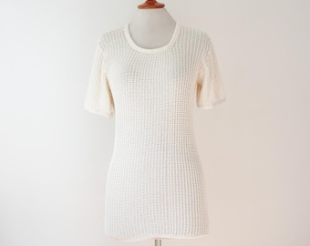 Ivory Military 100% Cotton Top // Unisex