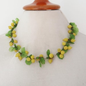 Naszyjnik z cytryną żółto-zieloną // Zapięcie śrubowe // Koraliki/Plastik