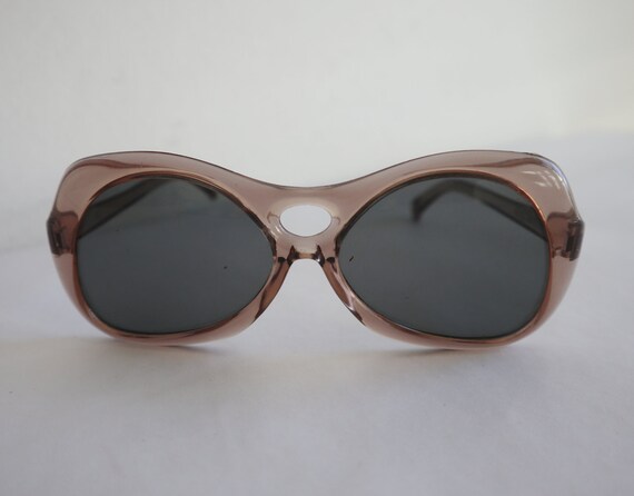 60s Beige/Transparent Vintage Sunglasses