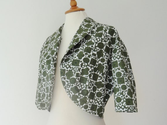 D3 CROPPED SEERSUCKER JACKET 50/'s bolero layer M gray white