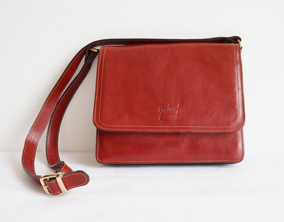 70s Vintage Leather Bag // Yves Marcel