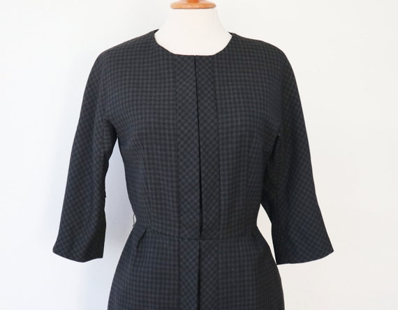 Cool 50s Vintage Dress // Tartan Print In Black A… - image 2