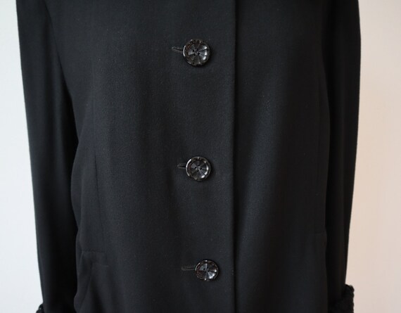 Gorgeous 40s Black Wool Coat // Persian Lamb Coll… - image 5