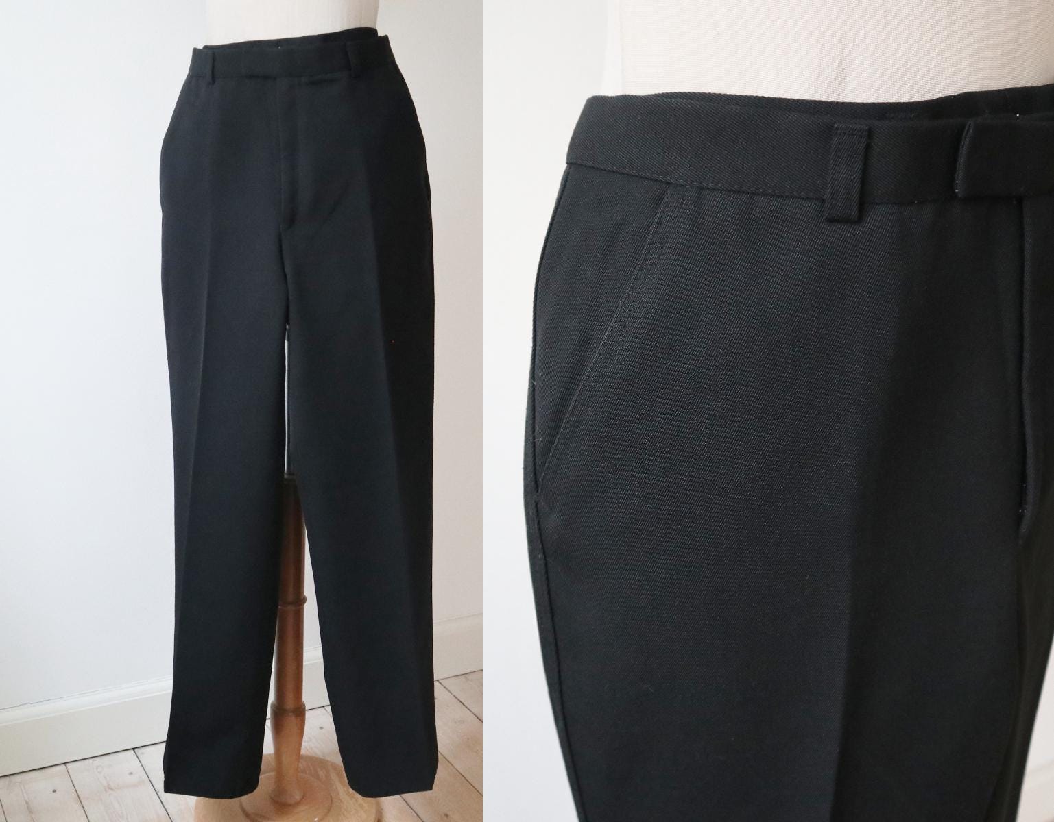 60s Black Pants - Etsy