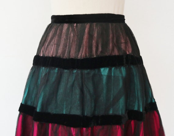 Gorgeous 50s Black High Waisted Vtg. Maxi Skirt W… - image 6