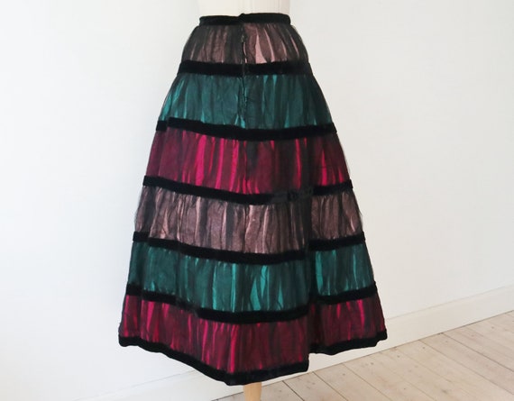 Gorgeous 50s Black High Waisted Vtg. Maxi Skirt W… - image 5