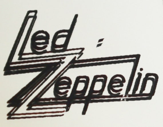 Black 70s Led Zeppelin Mirror Brooch // Collectibl