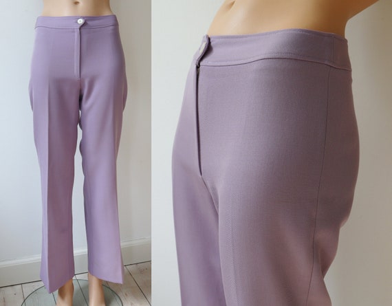 Purple 70s Vintage Flare Pants // High Waisted Pan