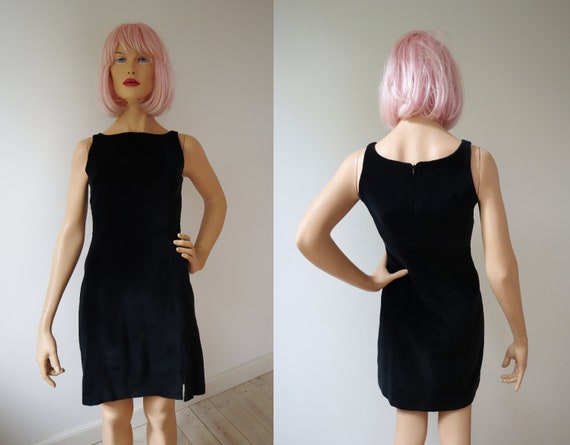 Black 80s Velvet Dress // Claude Zana Paris // Siz