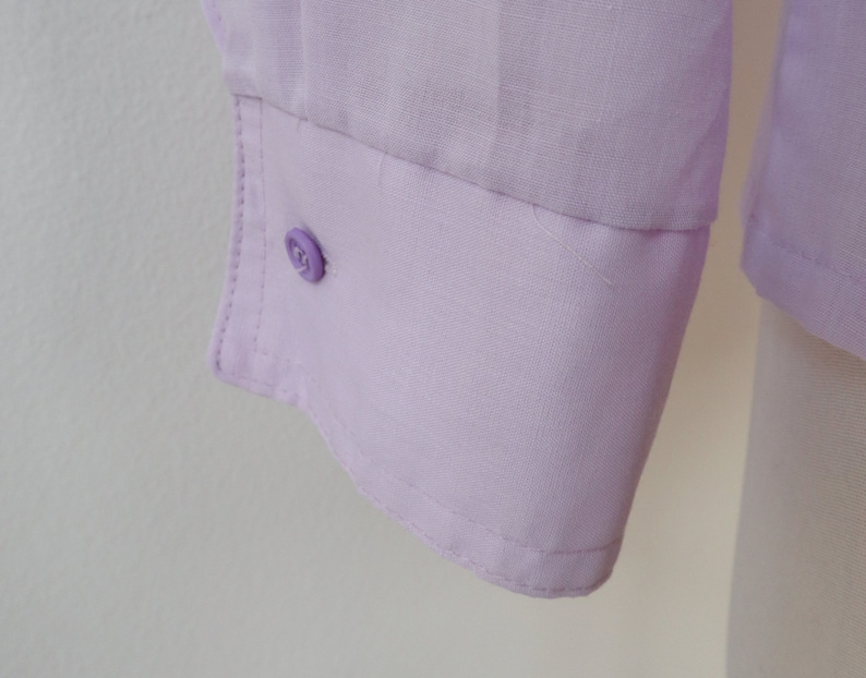 Lady Blouse Big Collar Size M Purple 70s Vtg