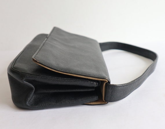 Black 50s Vtg. Top Handle Bag - image 9