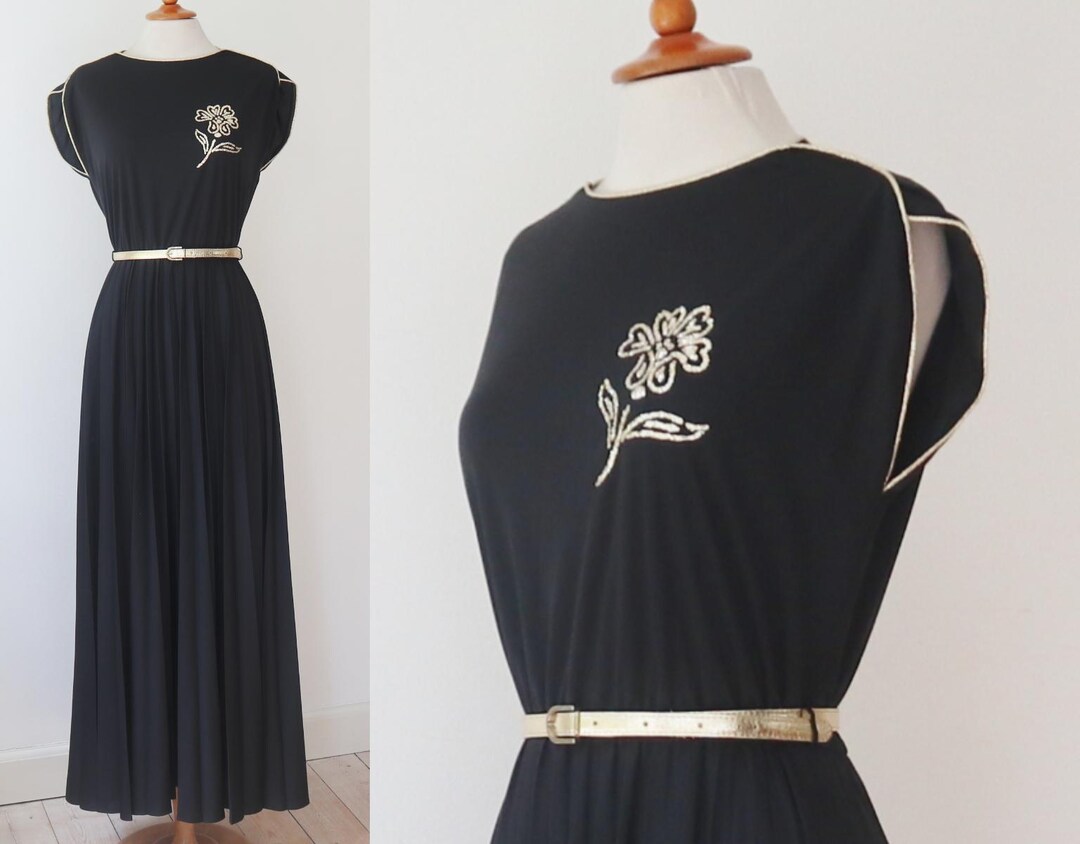 1980s Micro Pleated Gown // Size 8