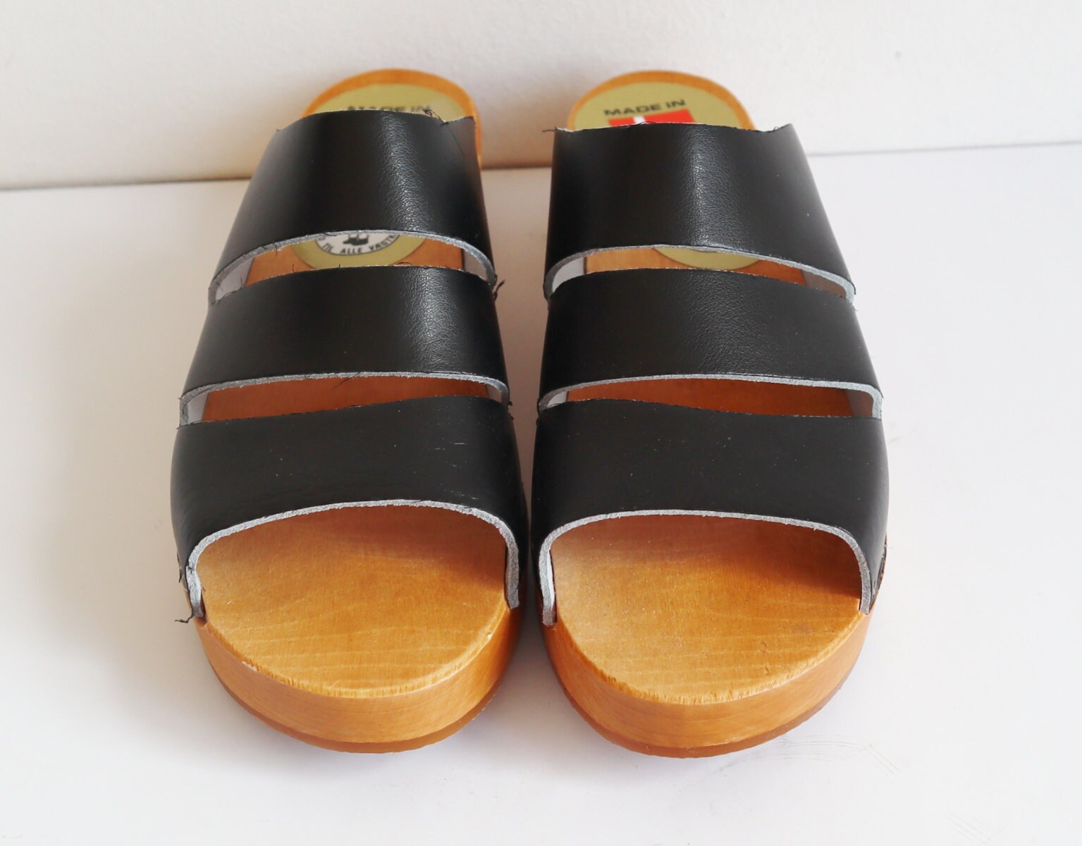 Black 60s DEADSTOCK Vintage Clogs // L.F. Fodtøj // Size 37 // Made in ...