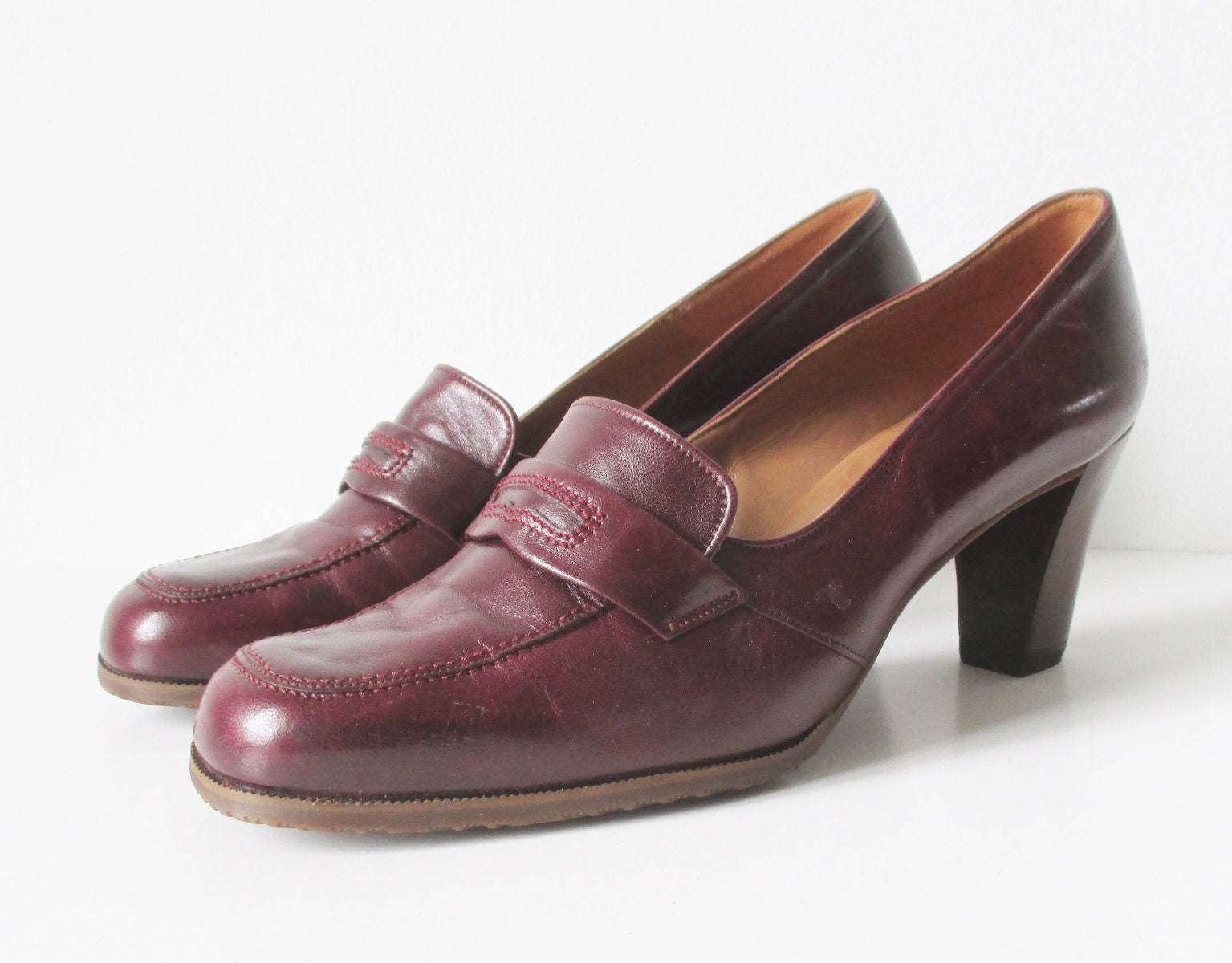 Bally Suisse Vintage Burgundy Leather Shoes // Sporty