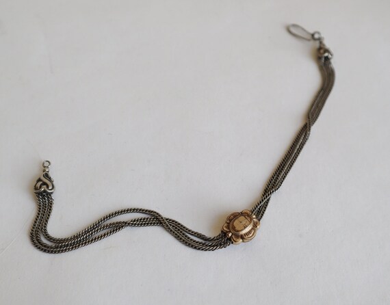 Edwardian Vtg. Pocket Watch Chain // Silver/Gold … - image 2