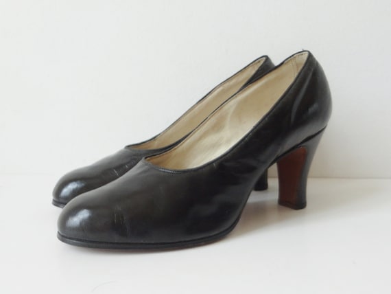Escarpins en cuir noir vintage les plus mignons des ann es 50