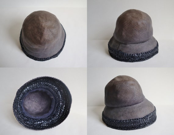 Black 30s 40s Summer Hat // Big Brim // Size 58/60 - image 7