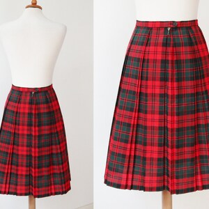 Checked 60s Vtg. Skirt With Pleats // High Waisted Skirt // - Etsy