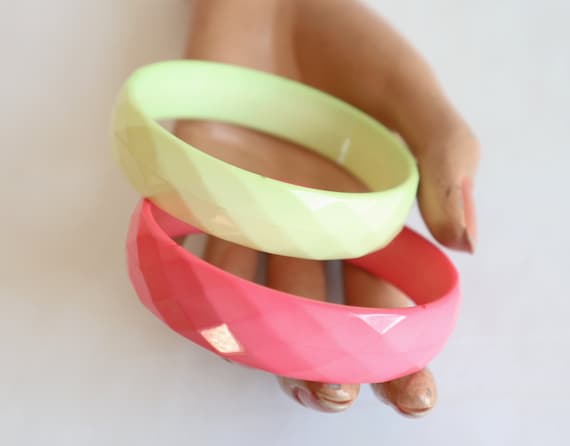 2 Bracelets // Yellow Pink // Squares