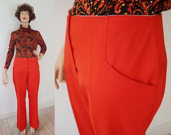 Cool Orange 70s DEADSTOCK High Waist Vtg. Flare Pants // Size M // Made In Denmark