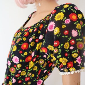 70s Maxi Dress With Flowers In Bright Colors image 8