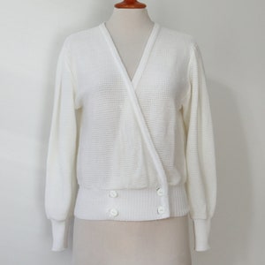 White 60s Cardigan // Lenzing Modal // Natural Textiles // Size M