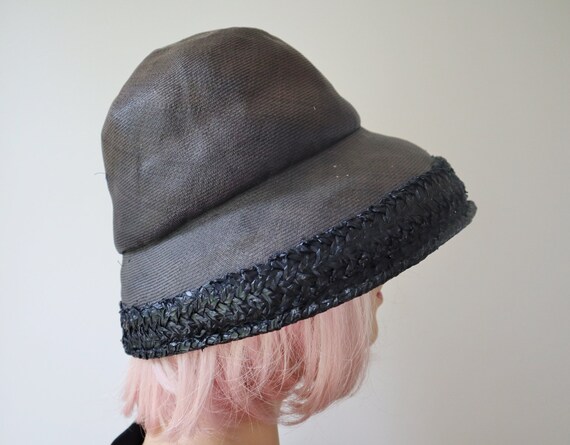 Black 30s 40s Summer Hat // Big Brim // Size 58/60 - image 4