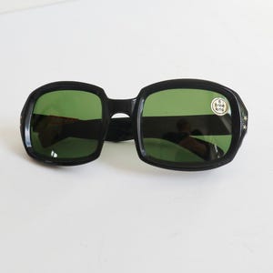Schwarzer 60er Jahre DEADSTOCK Vtg. Sonnenbrille // Samco Model // Made In Italy // Unisex