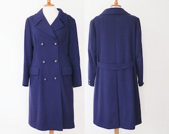 Beautiful 60s Blue Vtg. Coat With Blue/Golden Buttons // Sundbergs // Size M // Made In Sweden