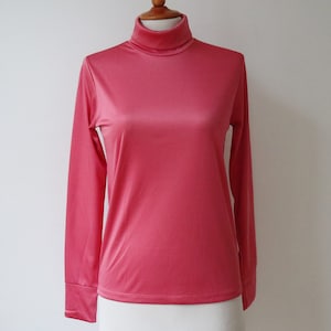 Pink 60s DEADSTOCK Top // Roll Neck // Aqua Marin Tricot // Unisex // Made In Denmark