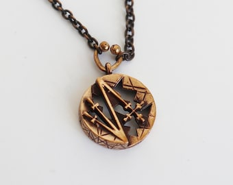 Karl Laine 70s Bronze Vtg. Pendant Necklace // Made In Finland