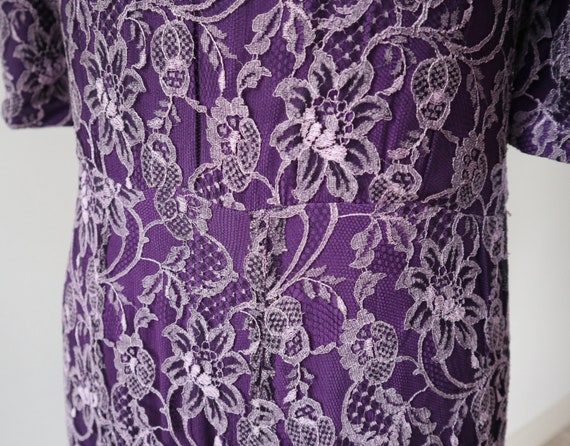 Beautiful Purple Vintage Lace/Crepe Maxi Dress //… - image 5