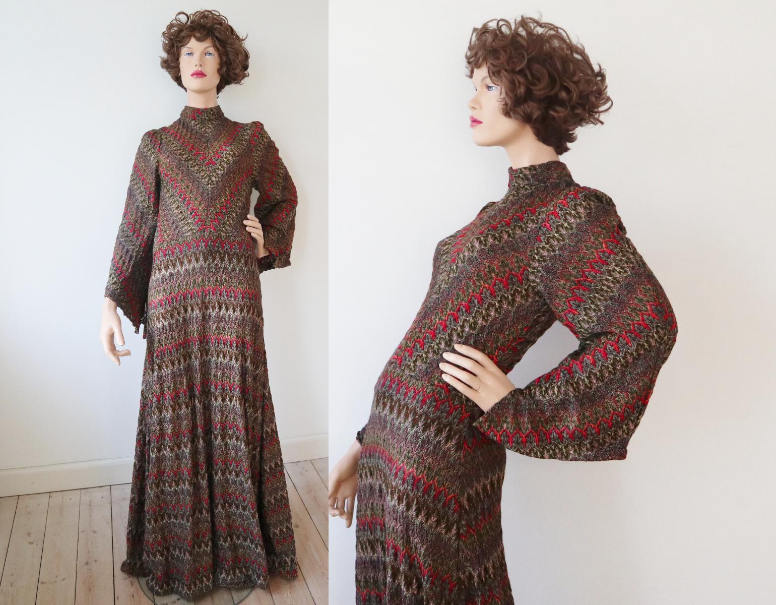 Robe D'été Missoni Soie - Imprimé Floral Crochet Moutarde US4 - Occasion Très Bon état