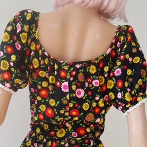 70s Maxi Dress With Flowers In Bright Colors image 7